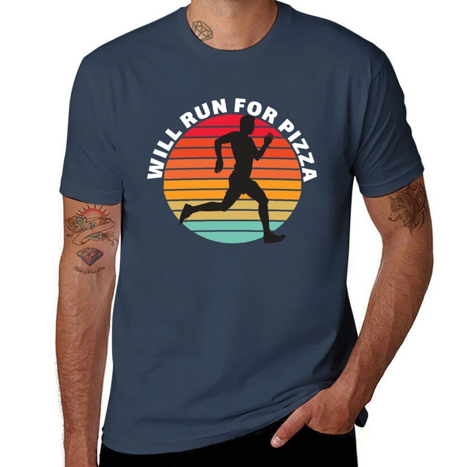 Will Run For Pizza Tshirt Basic All Season Solid Tshirt S