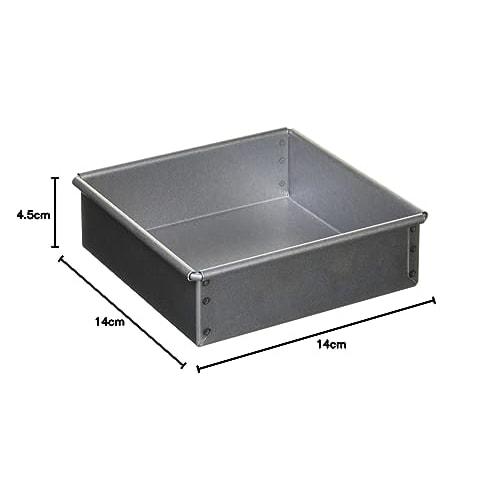 Tiger Crown Ulster Marche Square Baking Mold, 140mm, No. 2367, Body: Aluminum-plated Steel, Reinforcement: Stainless Steel, Made in Japan, WML4707