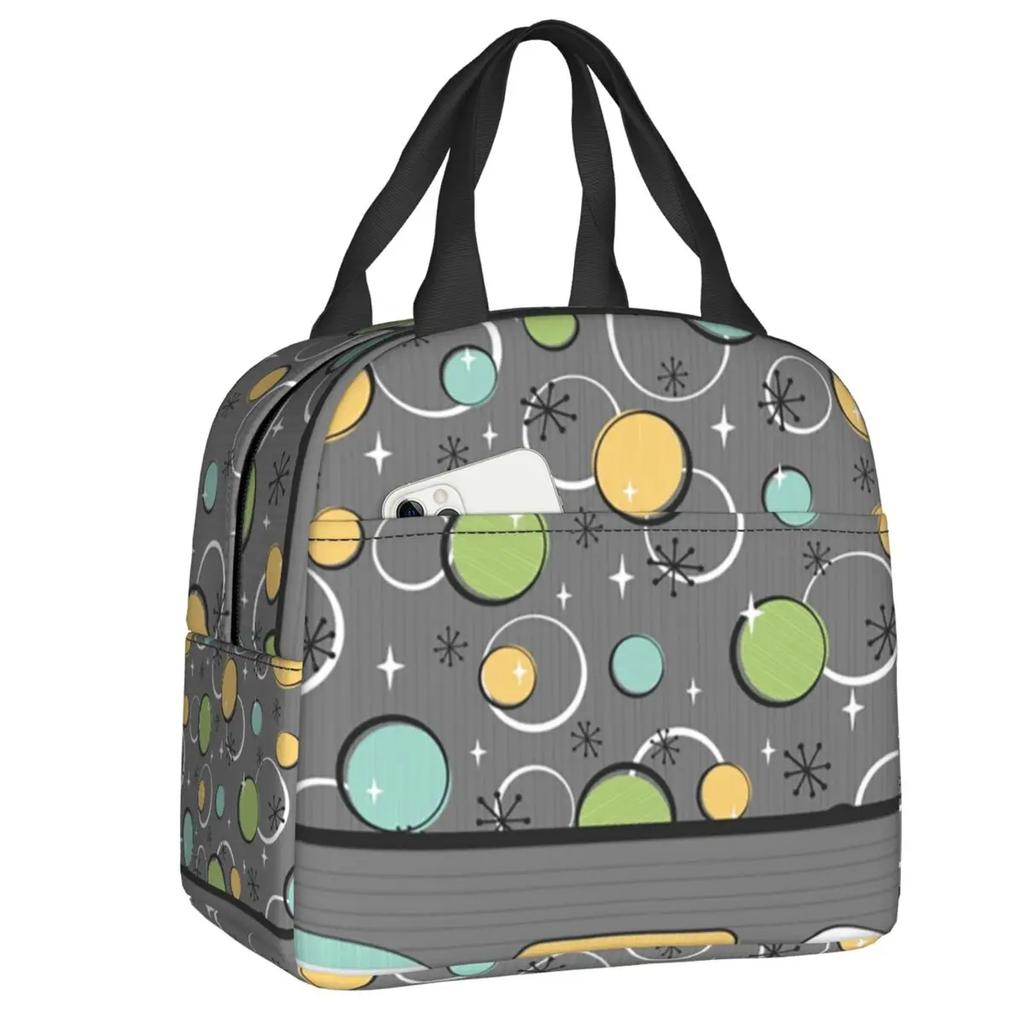 Colourful Vintage Caravans And Flowers Pattern Thermal Insulated Lunch Bags Women Happy Campers Portable Lunch Tote Food Box