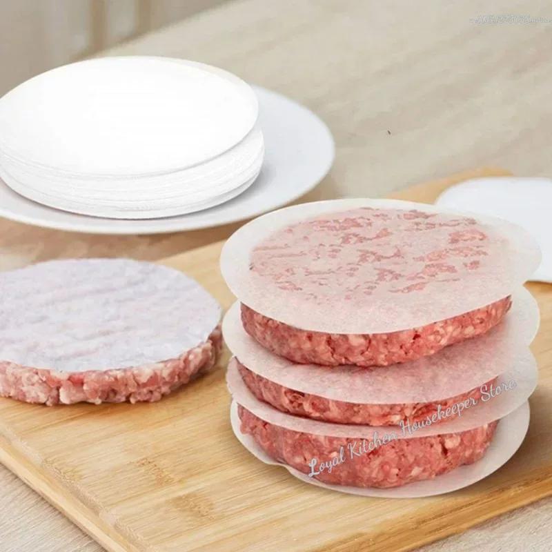 100 Stück 4,33 Zoll Hamburger-Patty-Papier Runde Wachspapierbögen für Burgerpresse Backen Kuchenbacken Trennen Patty-Ölpapier