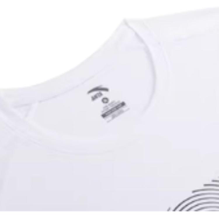 Anta Training Series Logo Letter Round Neck Breathable Comfortable Versatile Short Sleeve T-Shirt Men Tops Pure-White 952427120-4