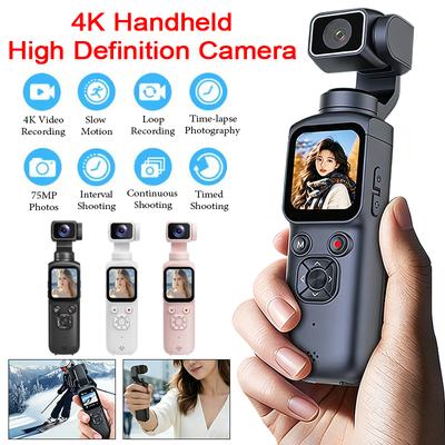 4K High-Definition Handheld Camera with 330° Face Tracking Gimbal Stabilizer 1.72 Inch Touch Screen Digital Cam for Outdoor Vlog