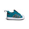 Adidas Originals Superstar Canvas Comfortable Low-Top Walker Shoes Baby Shoes Blue Black White EE6418