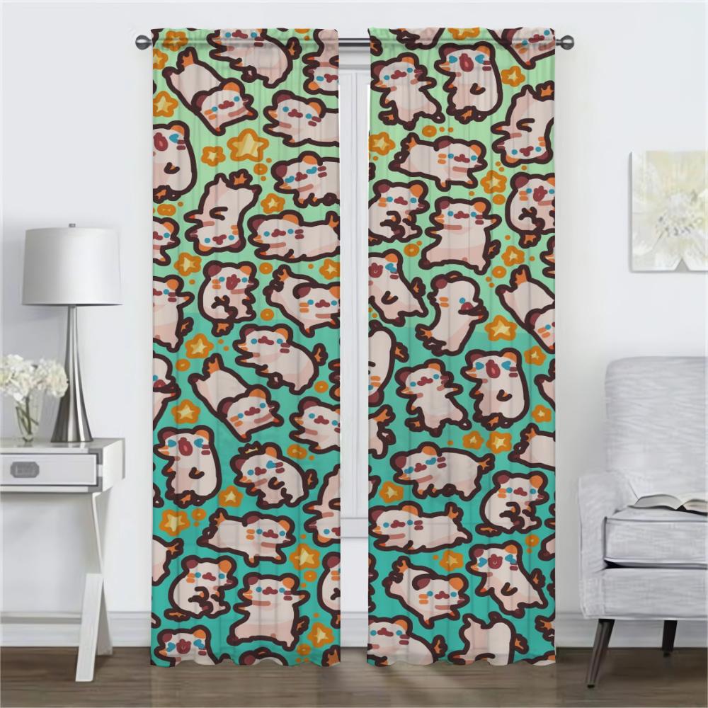 Urocze zasłony ilustracyjne do sypialni Zasłona zaciemniająca do pokoju 2 panele Zasłony do wnętrza domu Przegroda Rolety Salon Kuchnia