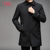 Men's Mid-Length Turn-Down Collar Quilted Jacket