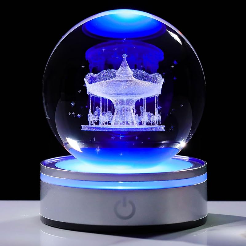 

Kertari K9 crystal ball merry-go-round 3D snow globe birthday present male girl woman Popular [Genuine] Cute miscellaneous goods interior fashionable