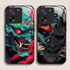 Tempered Glass Phone Case for Motorola Moto G85 G84 G75 G55 Edge 50 Fusion 40 Neo 30 Pro Cover Japan Ghost Face Samurai Pattern