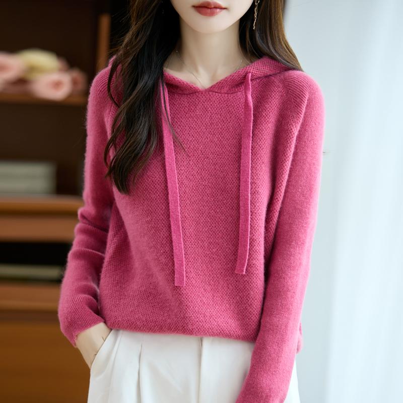 Women's cashmere sweater Qinghe cashmere 30% cashmere 70% wool autumn and winter pullover warm and fashionable