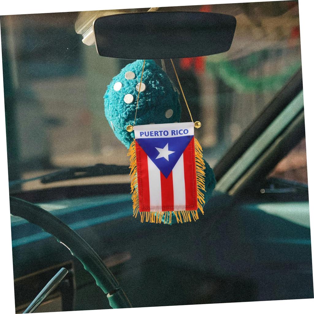 TENDYCOCO Puerto Rico Flag Car Hanging Pendant Car Rearview Mirror