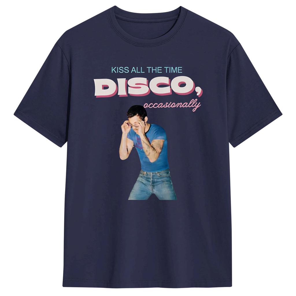 Oversized TShirt Summer Harry Style Kiss All The Time Disco Occasionally Disco Ball Love On Tour Trending Cotton TShirts