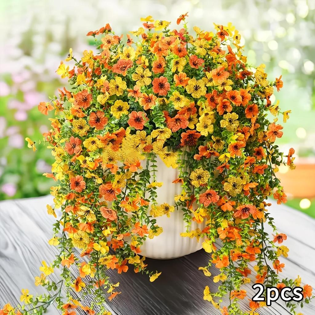 1Pc/2Pcs Exquisite Lebensechte Seide Daisy Hängende Blumen für Im Freien Künstliche Pflanzen Orchidee Blume