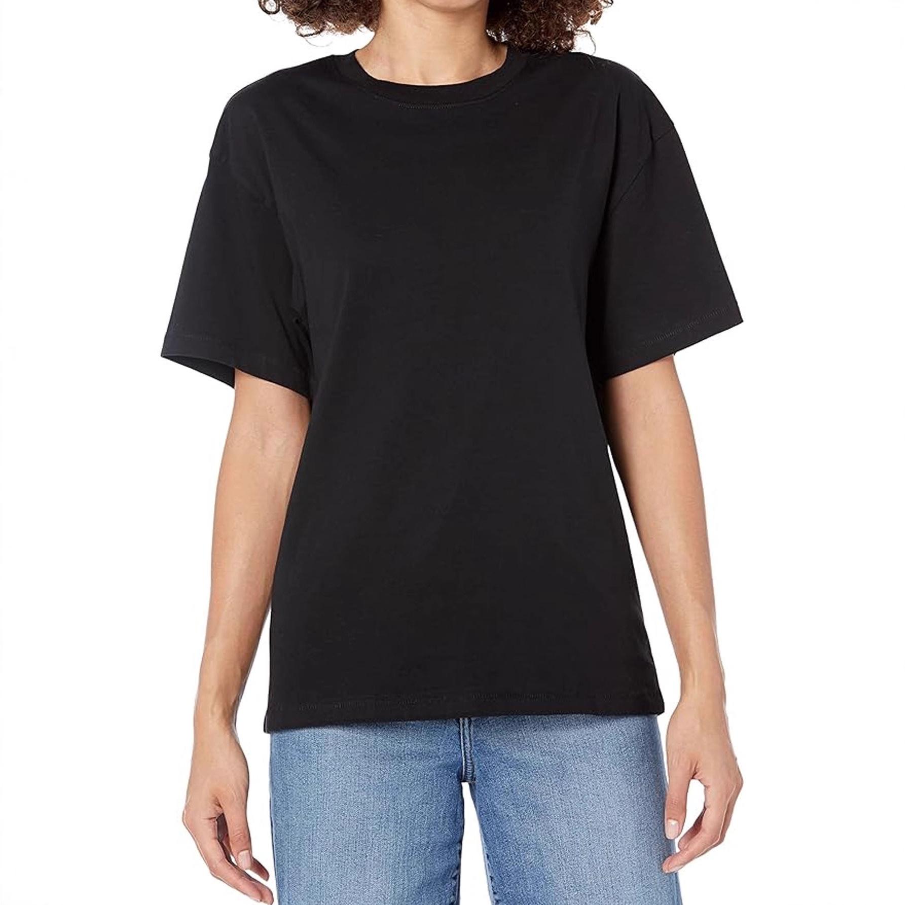 

Women s Black & White Casual Round Neck Cotton T-shirt - Comfortable & Versatile European-American Style, Trending Now XL чёрный