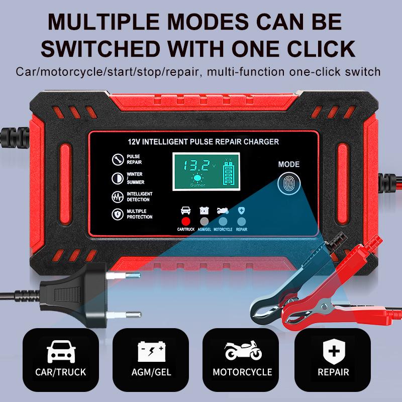 12V 6A Smart-Impulserhaltungsladegerät für Blei-Säure-Batterien von Autos und Motorrädern
