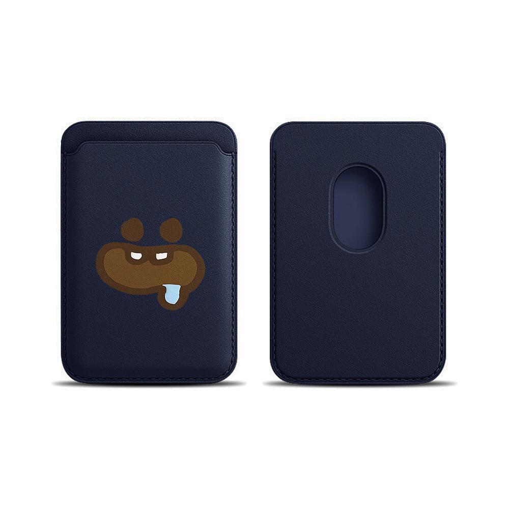 

Brown Drool Face Kawaii Leather Phone Card Wallet Case For Magsafe Magnetic Slim Back Pocket Shockproof Durable Stylish Cover