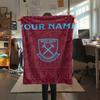 1PC Custom Name West Ham United FC Patterned Flannel Blanket Suitable For All Seasons for Home Decor Warmth and Comfort Gifts Holiday Present_xia