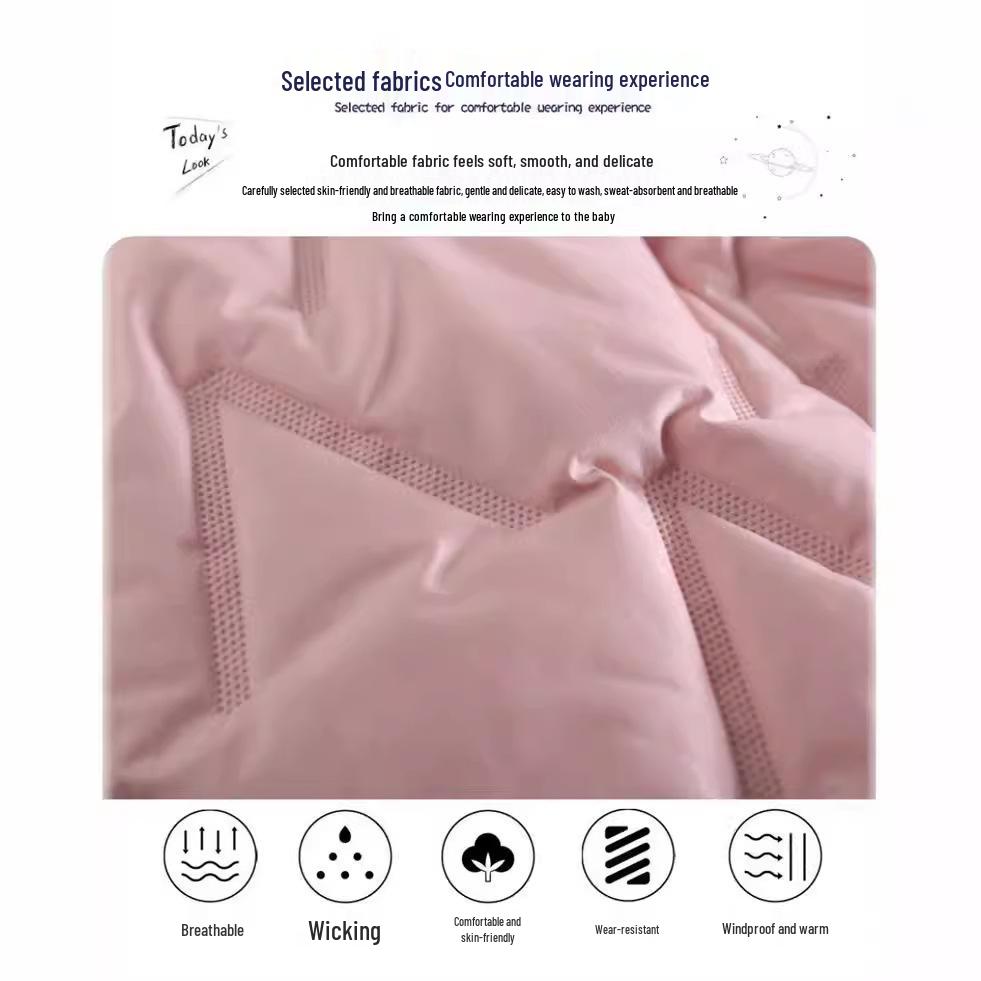 Children's Windproof Quilted Cotton Pants with Velvet Lining for Boys and Girls - Warm Winter Casual Wear