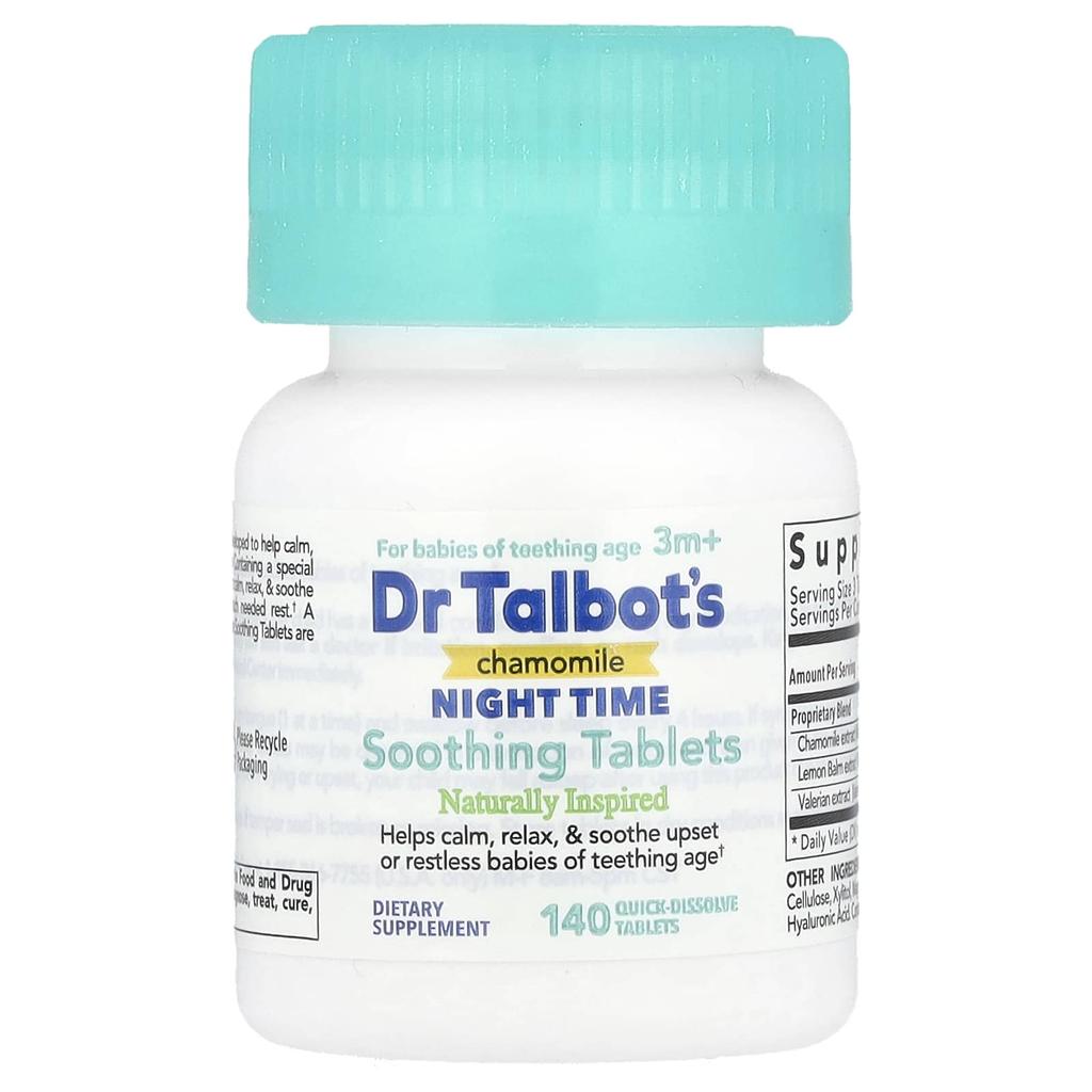 Dr. Talbot's Chamomile Nighttime Soothing Tablets, 3 Months+, 140 Tablets