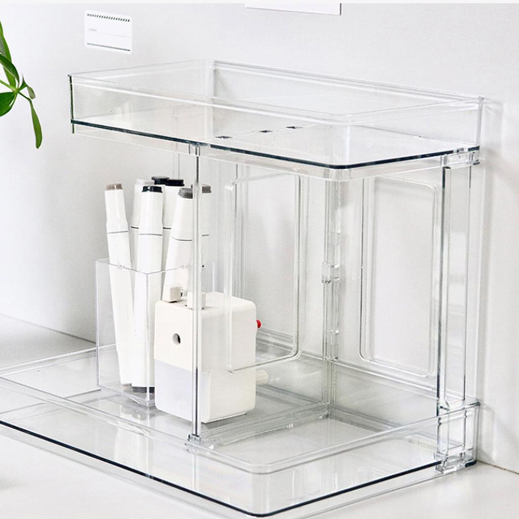 Double Layers Desktop Storage Rack Modern   Makeup Shelf   for Vanity Bathroom