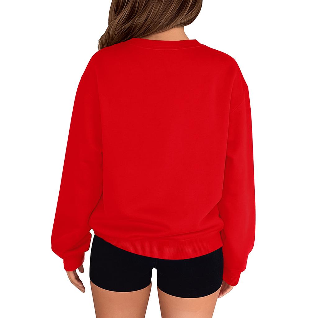 Crewneck Sweatshirt For Women Fall Graphic Sweatshirts Vacation Long Sleeve Drop Shoulder Pullover