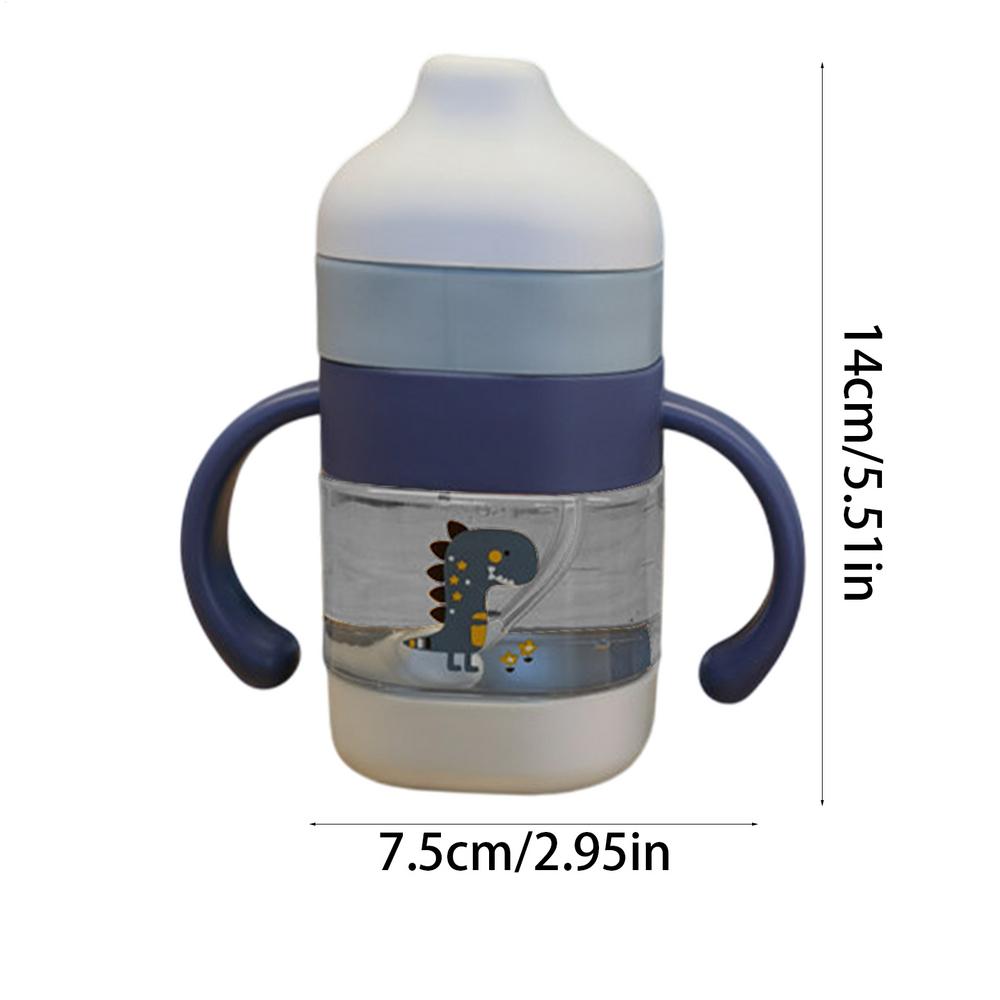 

220 мл Милая детская бутылочка для малышей раннего обучения поильники-непроливайки с гравитационным мячом Бутылка для воды с нескользящей двойной ручкой Аксессуары 220ml синий