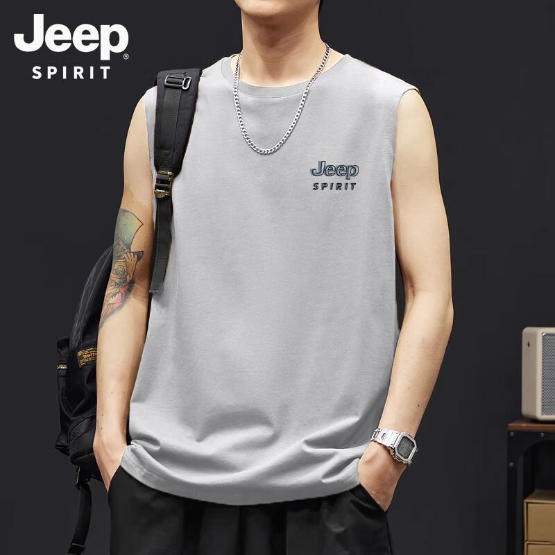 Мужская летняя хлопковая жилетка JEEP SPIRIT с принтом, без рукавов 2XL