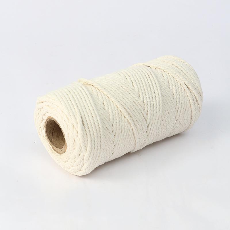 4mm Multi-Strand Macaron Colored Cotton Rope for DIY Tapestry & Decorative Weaving.