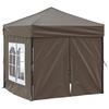 Vidaxl Foldable Party Tent With Walls, Taupe, 2X2 M