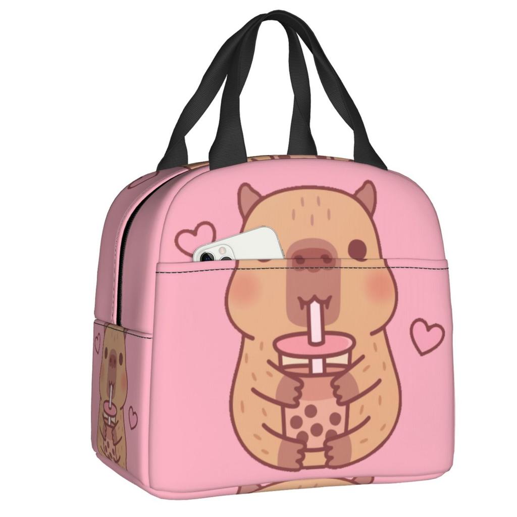 Custom Capybara Insulated Lunch Bag for Women Leakproof Cooler Thermal Lunch Tote Office Picnic Travel