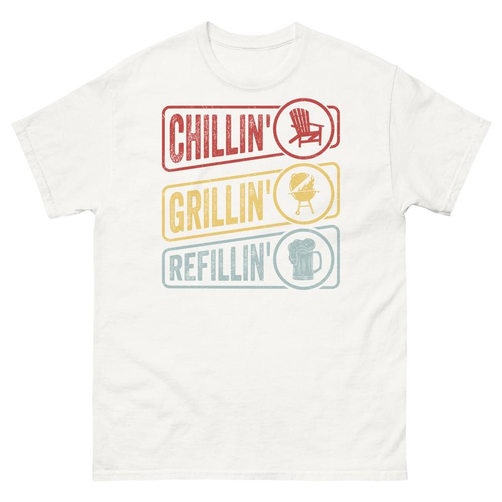 

Chillin’ Grillin’ Refillin Beach Summer Barbecue Beer Men s Classic Tee 4XL