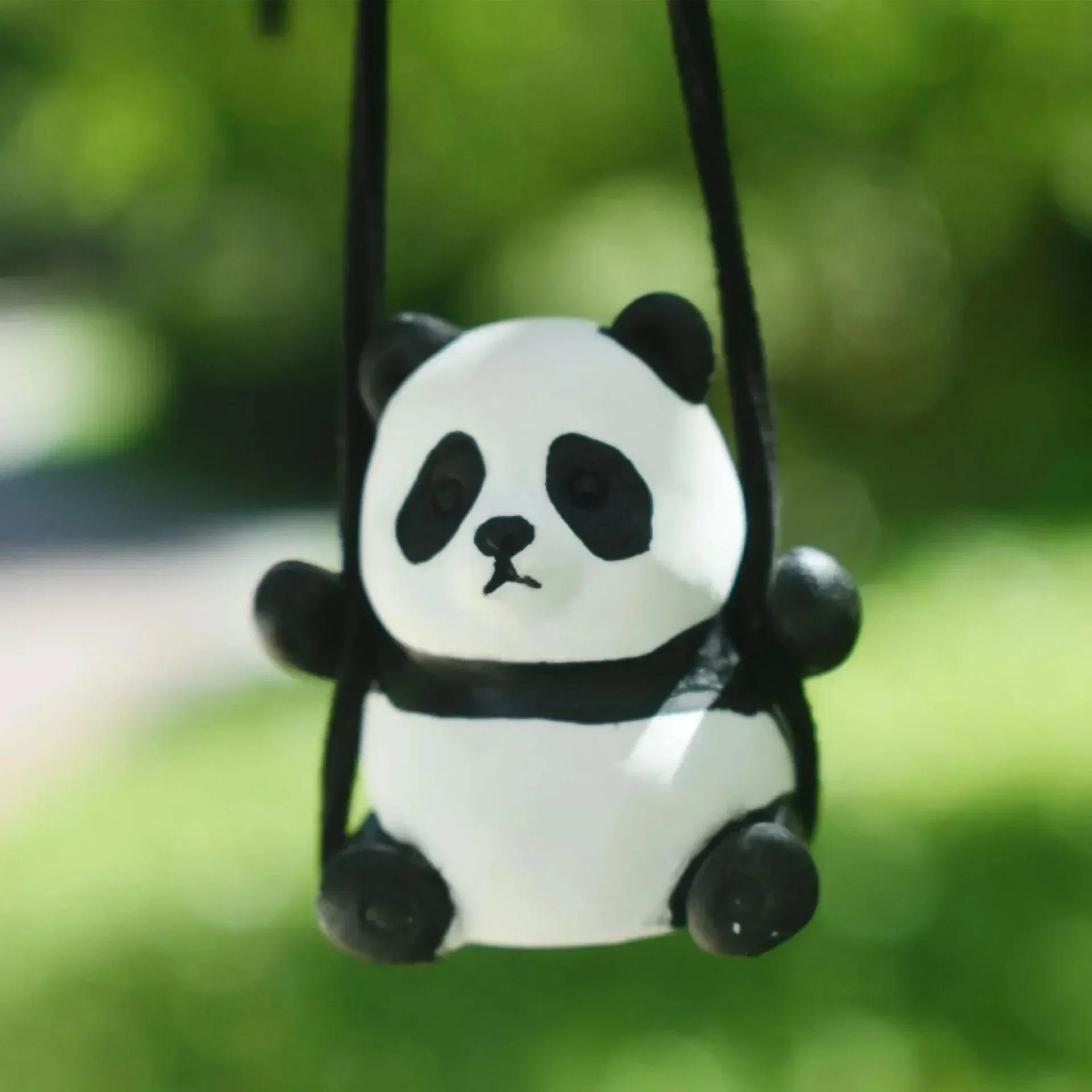 

Car Pendant Cute Anime Panda Auto Rearview Mirror Pendant Hanging Ornaments Swinging Doll Car Interior Decoraction Accessories
