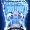 (Blue) Powerful Handheld Fan with Digital Display 1200mAh 5 Speed Desk Fan USB Charging Cooling Fan