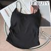 Autumn and Winter New Velvet Sling Vest Thickened Warm with Chest Pad Women's Underwear with Slim Back Top