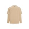 Reebok Solid Color Fashion Retro Loose Simple Fake Two-Piece Knitted Long Sleeve T-Shirt Unisex Tops Light-Khaki 23FRC503UGK0
