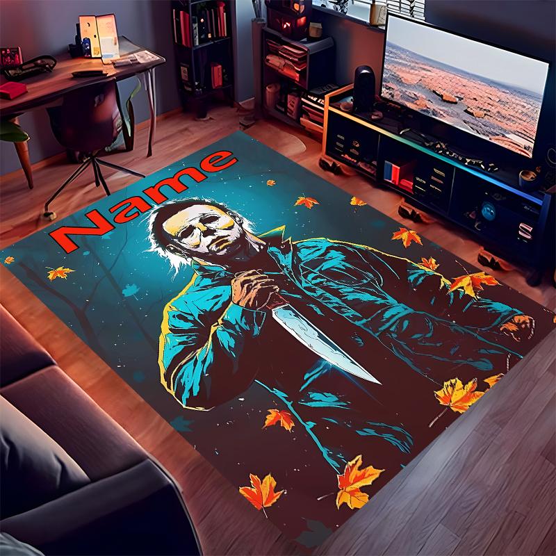 Custom personalization Michael Myers Print Area Rug - Soft, Washable Non-Slip Indoor Mat,Living Room,Home&Office Decorative Rug