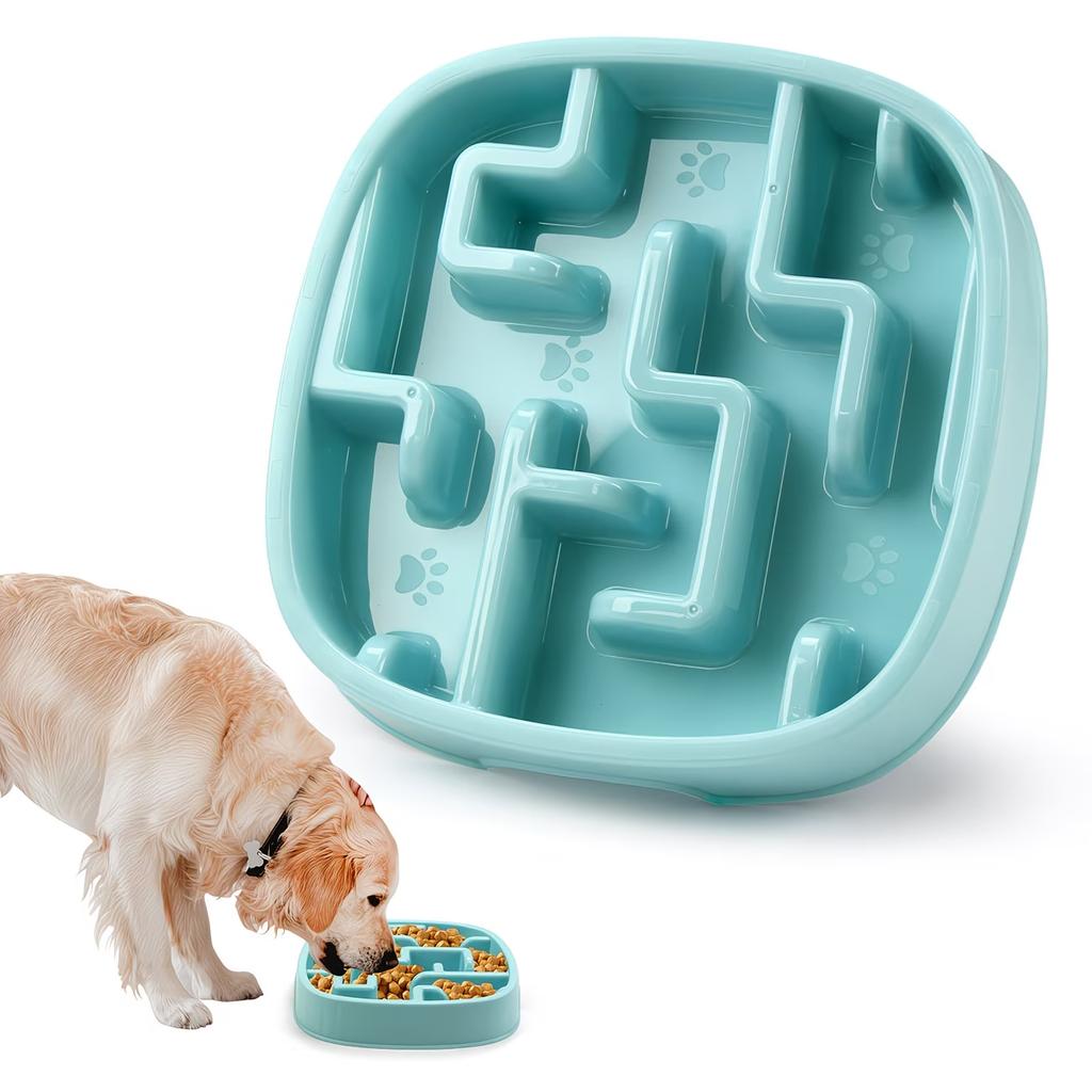 Slow Feeder Dog Bowl Maze Puzzle Anti-Gulping Non-Slip Pet Food Bowl for Small Medium Dogs Cats Puppy Healthy Eating Supplies