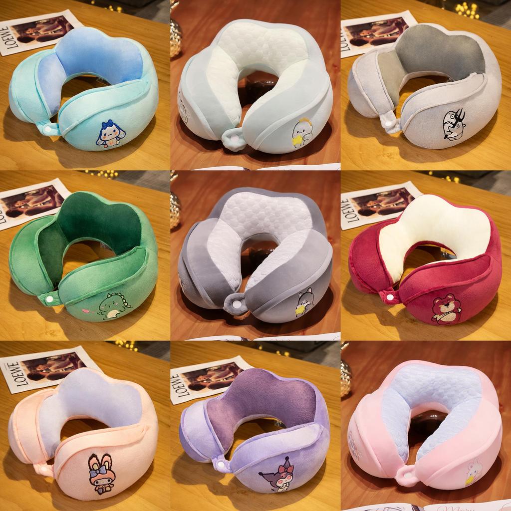 Cuscino da Viaggio a Forma di U Winnie the Pooh con Imbottitura in Poliestere per Supporto in Auto e Ufficio