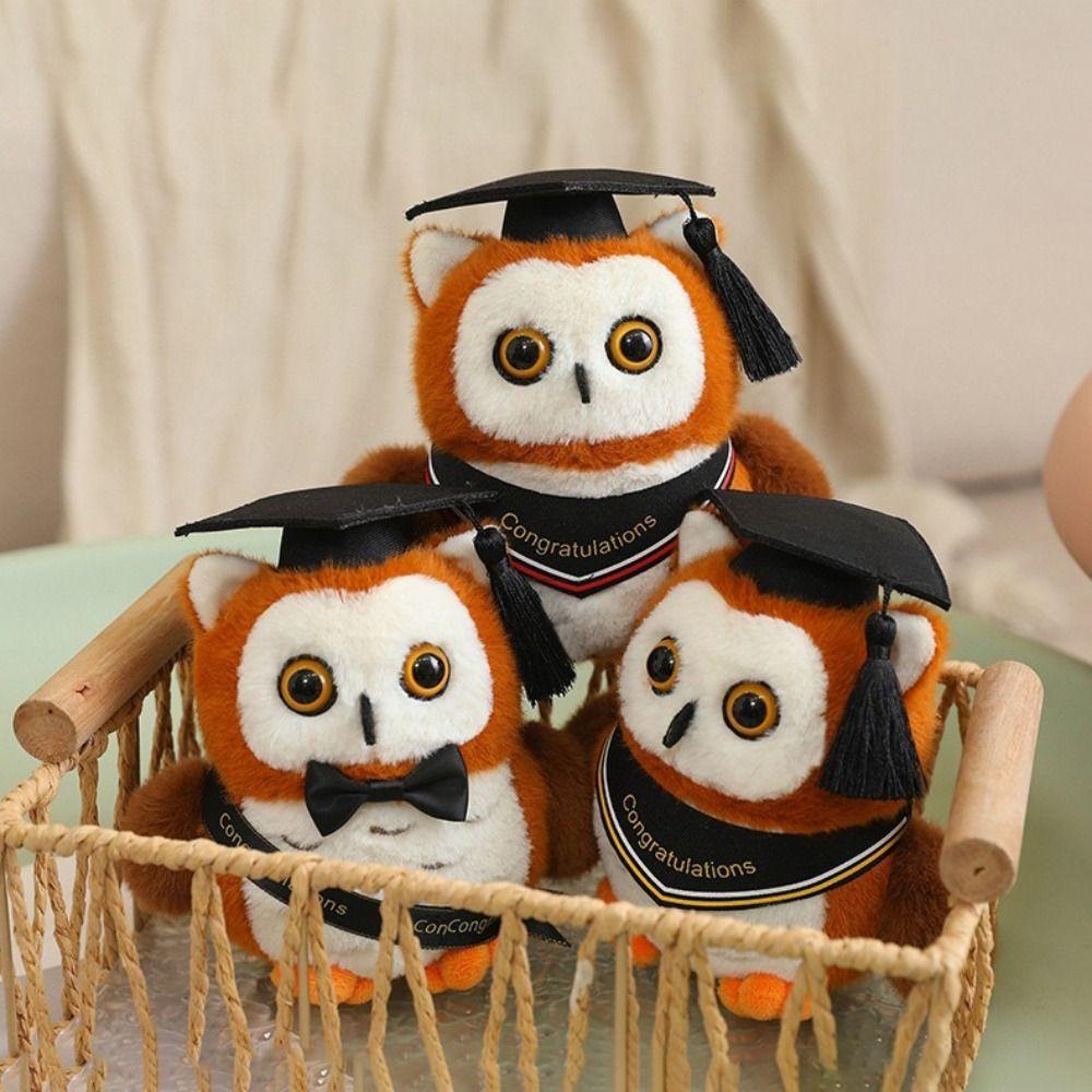 Soft Cozy Stuffed Animal Toy 16cm Size Graduate Plush Dolls Kawaii Owl Plush Toy Graduation Gift
