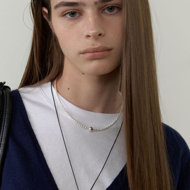 LOVE ME MONSTER Shining Pearl & Ball Necklace (L253MNK030)