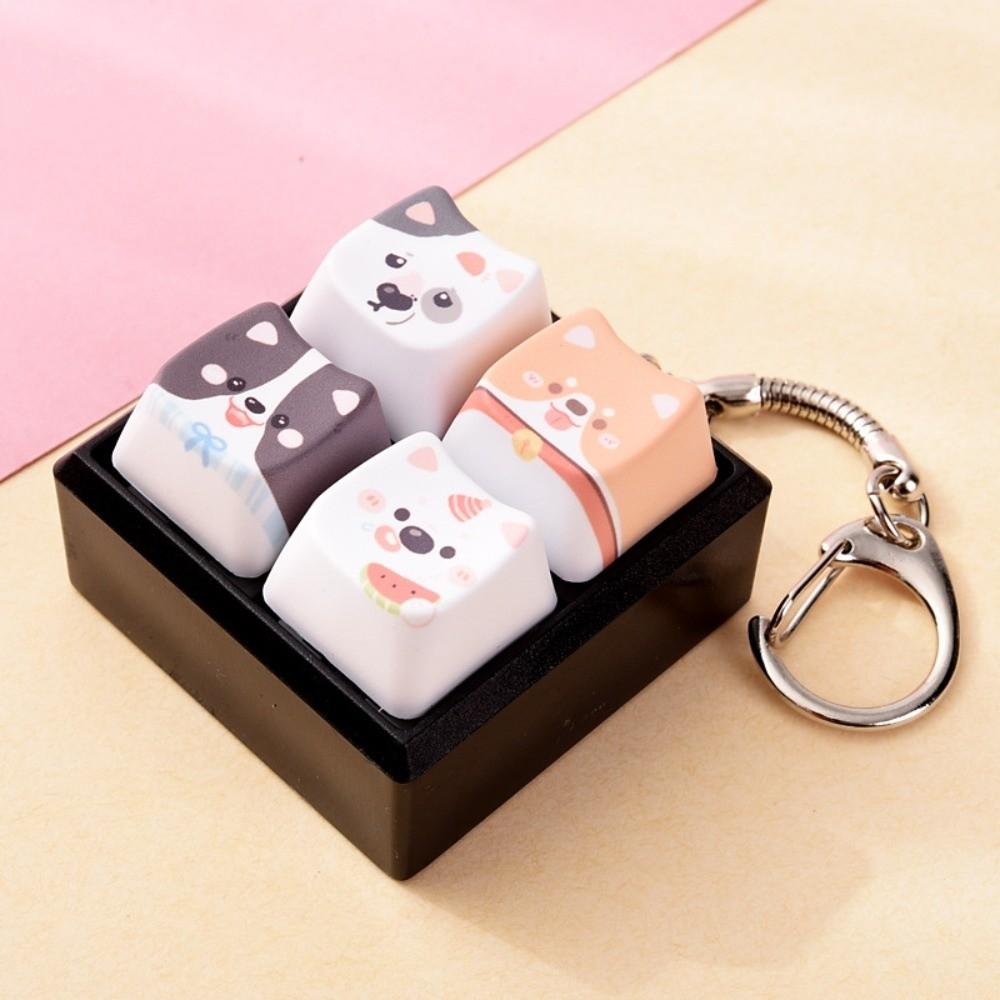 Kawaii Fidget Toy Keychain Relax Button Mechanical Keyboard Keying Puppy Fans