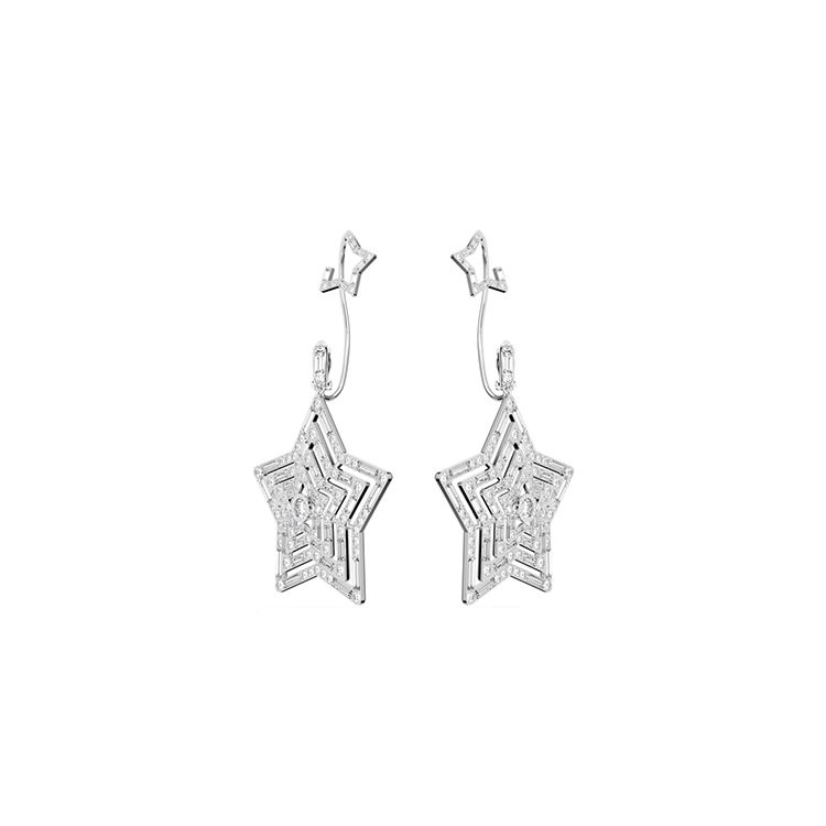Swarovski Stella Fashion Minimalist Rhodium Plated Earrings Women Earrings 5617768