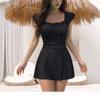 Swimsuit Skirt-style One-piece Conservative and Thin Ins Less Wind and Small Breasts Gather Hot Spring Swimsuit
