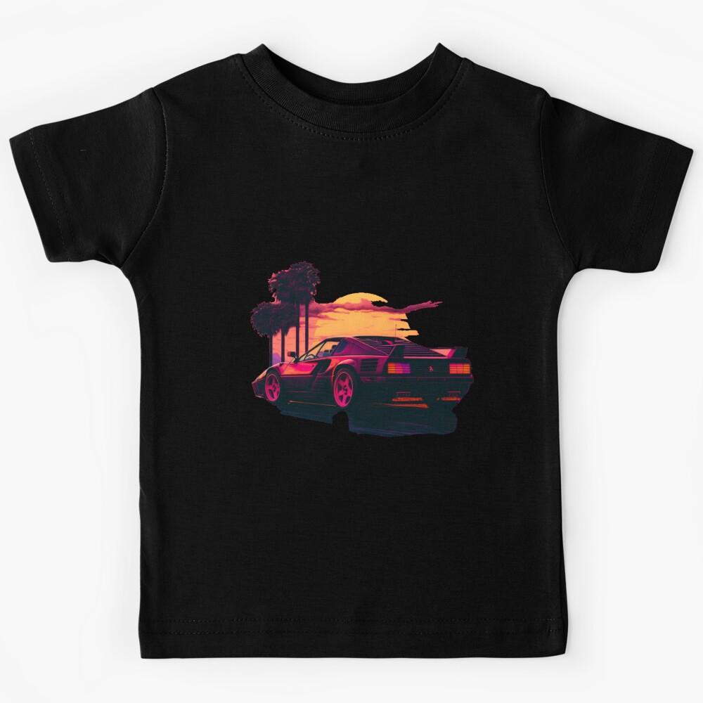 Ferrari Miami Vice synthwave sunset Kids T-Shirt 160
