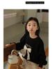 Girls' Bow Long Sleeve Round Neck Sweatshirt - Sweet Autumn/Winter Casual Top