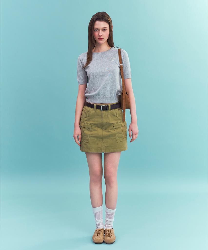 Seteo (W) Ripstop Cargo Mini Skirt Khaki
