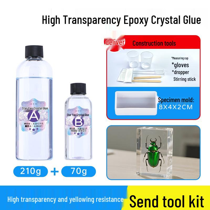 Epoxy Resin AB Glue - Crystal Hard Handmade Specimen & DIY Set