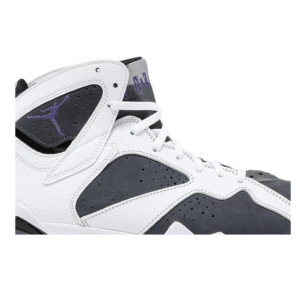 Air Jordan 7 Retro 'Flint' 2021 (Unisex) White / Flint Grey / Black / Varsity Purple Vintage Basketball Shoes CU9307 100