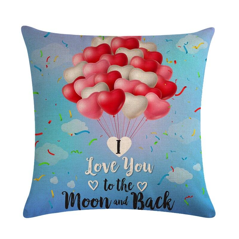 💰Köp billigt online 14 February Valentine Day Pattern Pillow Case Linen