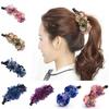 Elegant Rose Twist Clip Anti-Slip Ponytail Clip Fashion Banana Clip  For Women