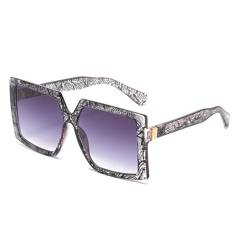 2024 Fashion Large Frame Square Sunglasses with Metal Accents - European & American Trend