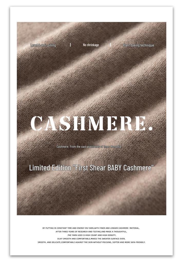 Women's Round Neck Cashmere Sweater - Solid Color, Thick Base Layer, Long Sleeves for Autumn/Winter